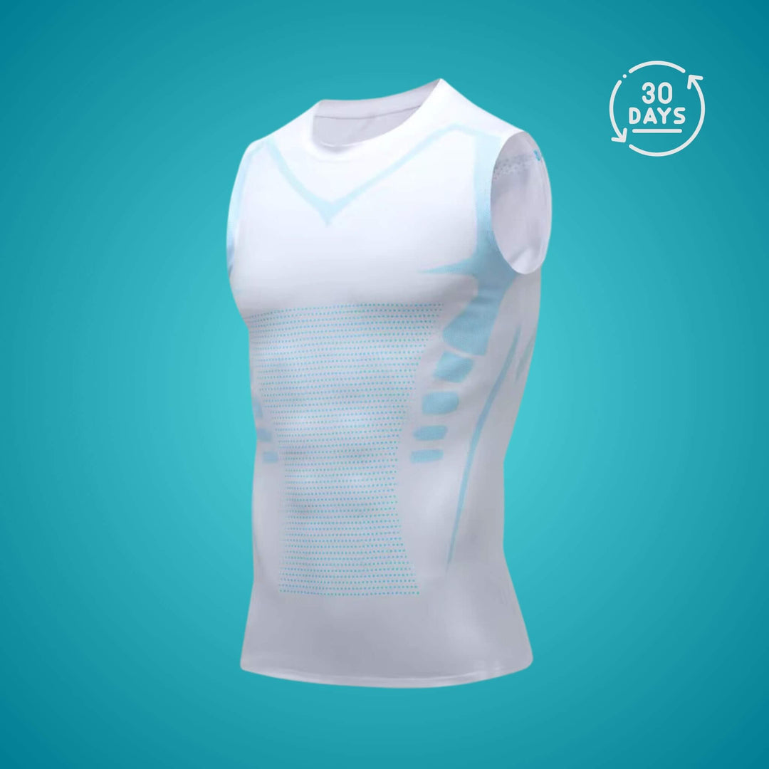 Het BellyBoost Dad Shirt combineert innovatieve Ionic Ice-technologie om energie en concentratie te stimuleren met een V-Boost-ontwerp dat de borst en buikspieren versterkt en gynaecomastie vermindert. Dit shirt is gemaakt van ademende, rekbare stof, verbetert de houding en helpt rugklachten te verlichten voor comfort gedurende de hele dag. Ideaal voor vaders die op zoek zijn naar meer energie, een betere spiertonus en een betere houding, zonder moeite en in stijlvolle sportkleding.