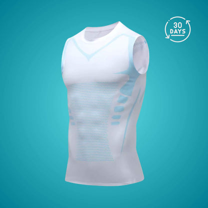 Het BellyBoost Dad Shirt combineert innovatieve Ionic Ice-technologie om energie en concentratie te stimuleren met een V-Boost-ontwerp dat de borst en buikspieren versterkt en gynaecomastie vermindert. Dit shirt is gemaakt van ademende, rekbare stof, verbetert de houding en helpt rugklachten te verlichten voor comfort gedurende de hele dag. Ideaal voor vaders die op zoek zijn naar meer energie, een betere spiertonus en een betere houding, zonder moeite en in stijlvolle sportkleding.